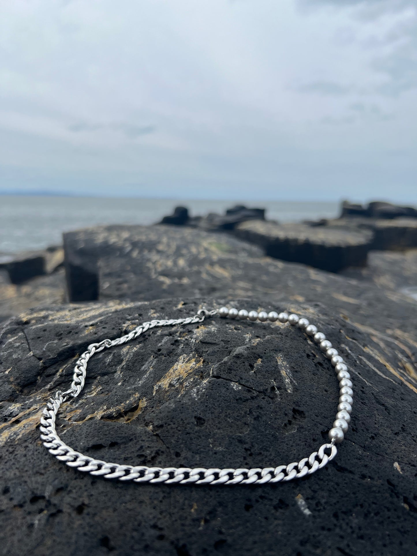 Half & Half Silver Necklace