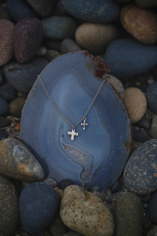 Silver Surfer Double-Cross Neckalce