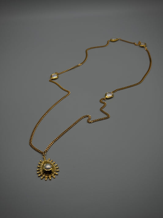 Solar Bloom Back Necklace